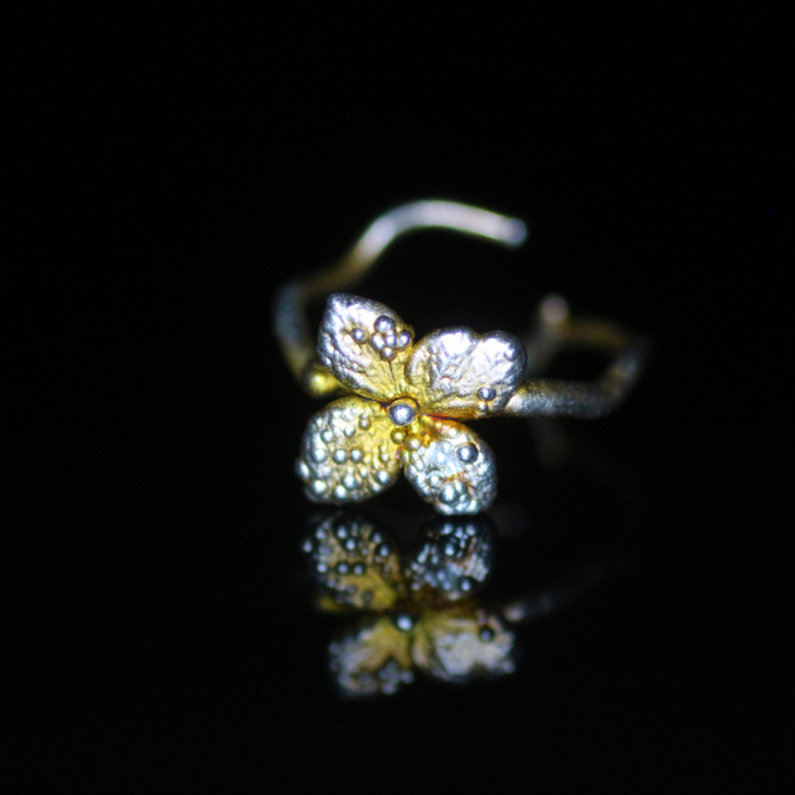 Ring in silver, Hydrangea , фото 1
