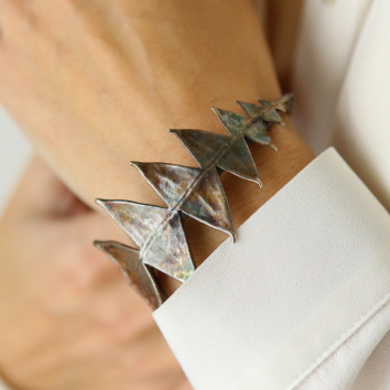 Banksia leaf bracelet in silver