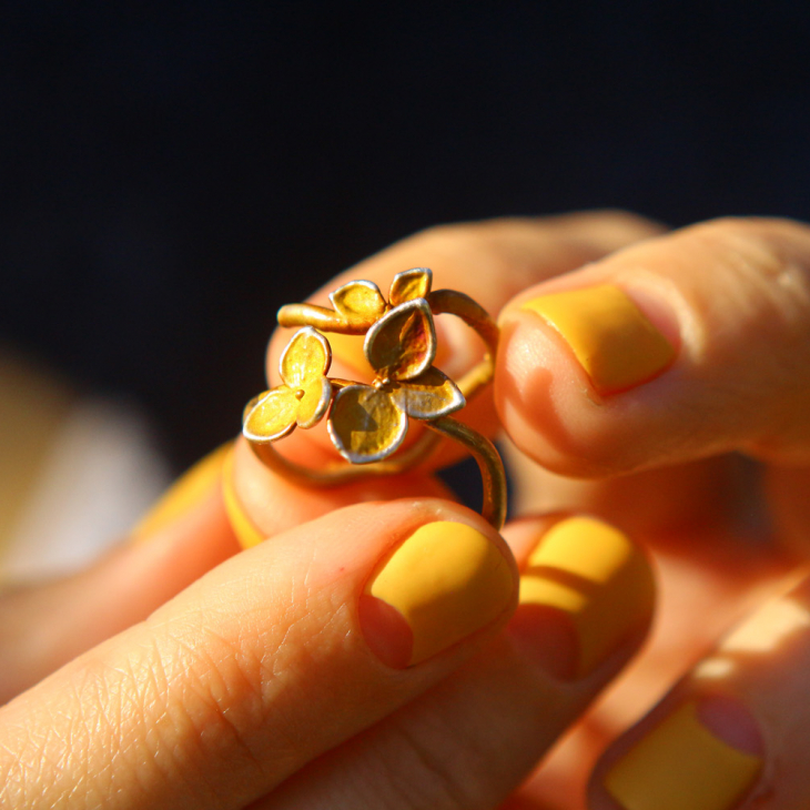 Rings in silver, Hydrangea , фото 3