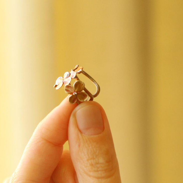 Cuff in silver, Hydrangea, фото 2