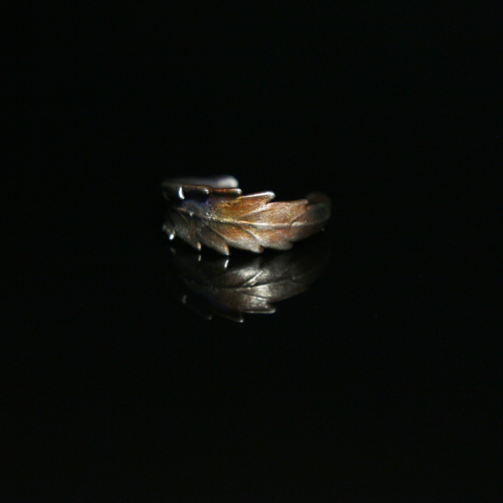 Кольцо в серебре Melancholy, Каннабис , фото 2