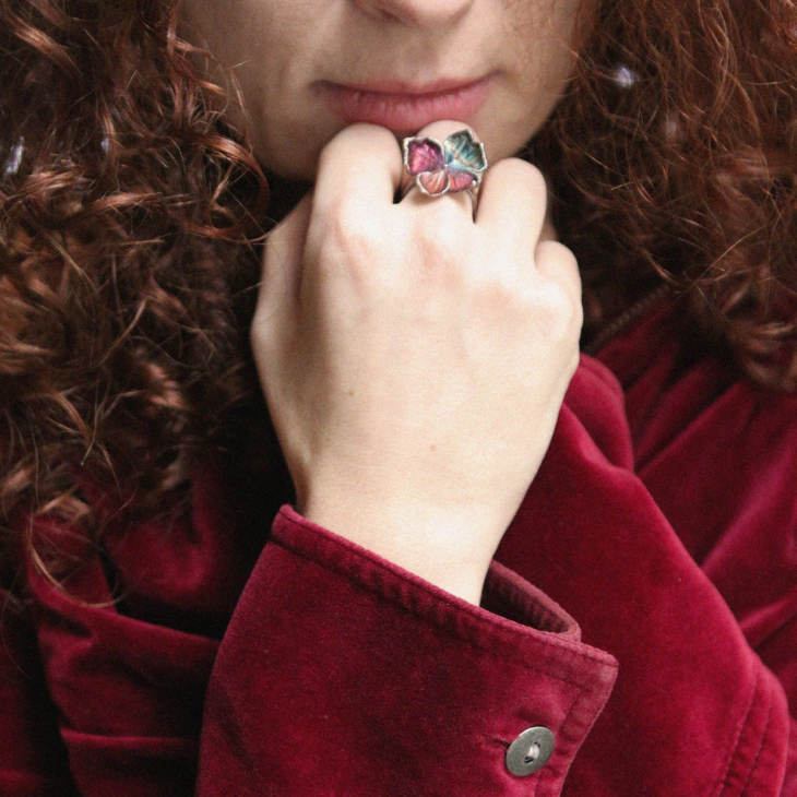 Кольцо в серебре Fleur de Magique, Гортензия, фото 2