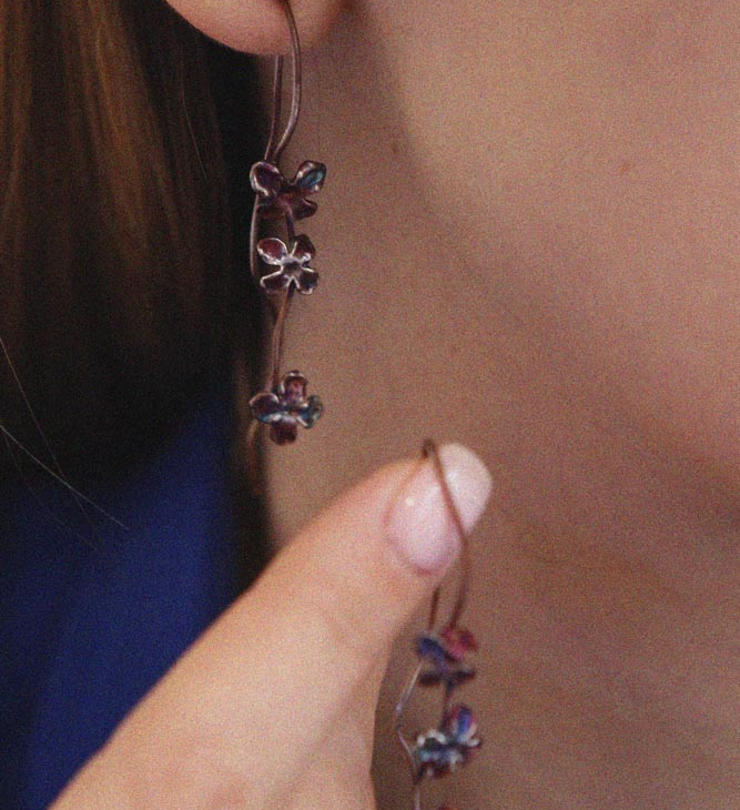 Серьги в серебре Fleur de Magique, Cирень, фото 2