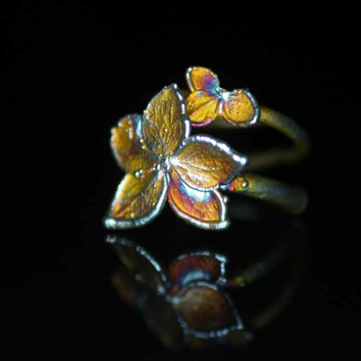 Ring in silver, Hydrangea , фото 4