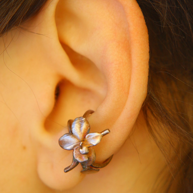 Cuff in silver, Hydrangea , фото 1