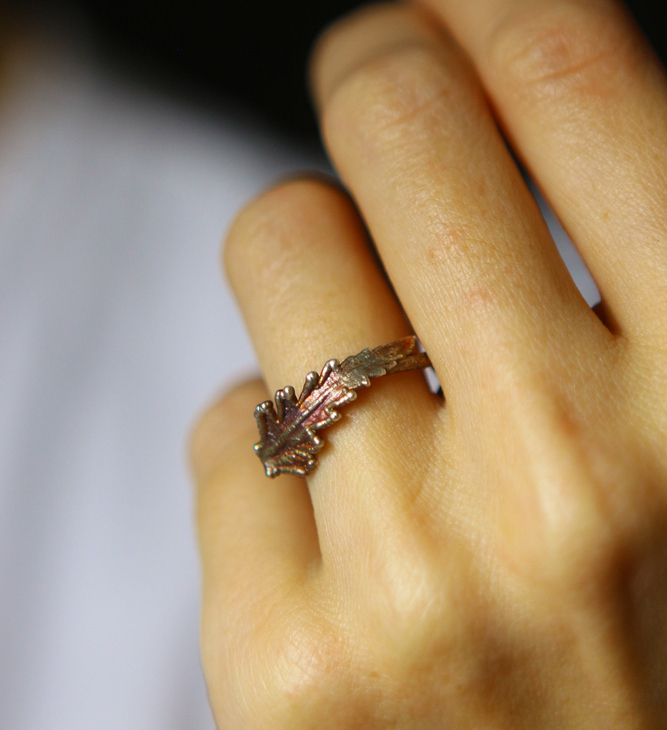 Fern leaf ring in silver , фото 1