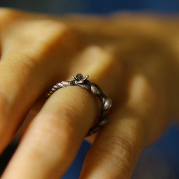 Ring in silver, Hydrangea , фото 2