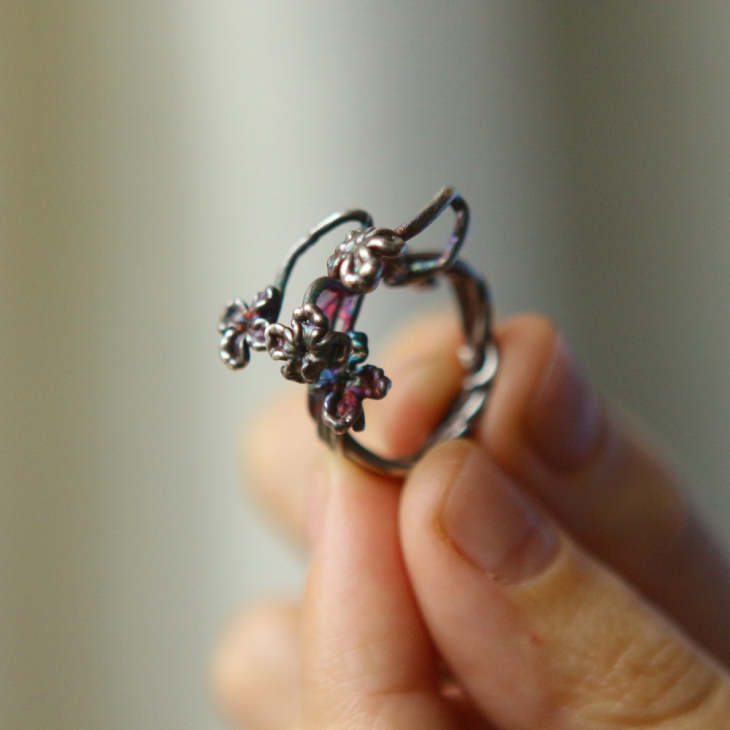  Ring in silver, Lilac, фото 2