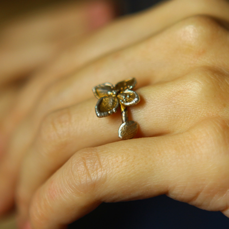 Ring in silver, Hydrangea , фото 2