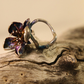 Кольцо в серебре Fleur de Magique, Вишня