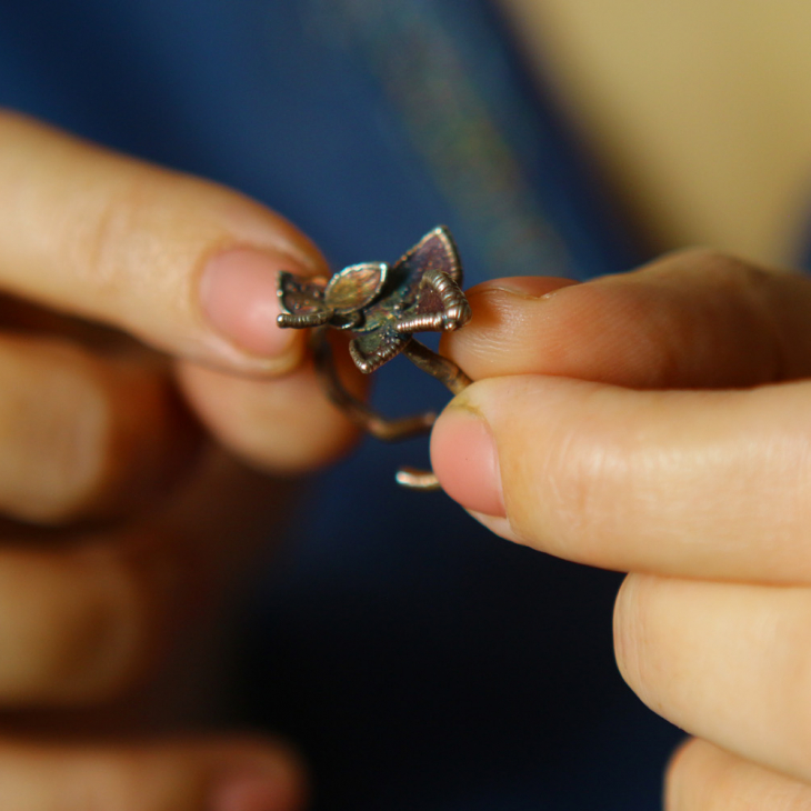 Ring in silver, Hydrangea , фото 3