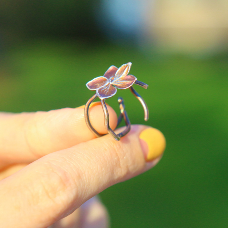 Rings in silver, Hydrangea , фото 2