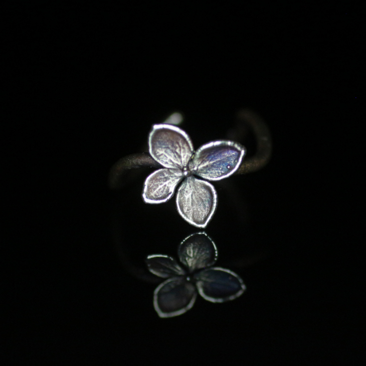 Ring in silver, Hydrangea , фото 4