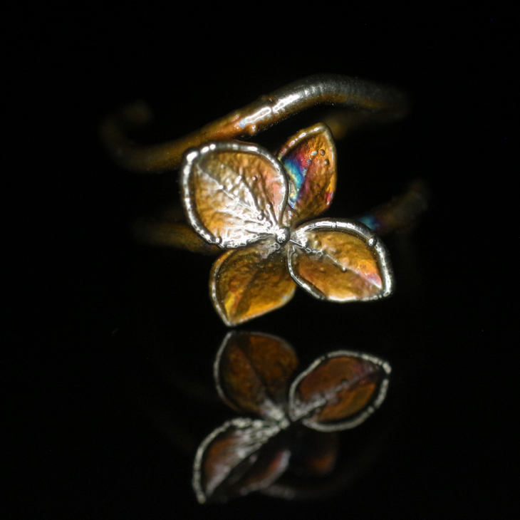Ring in silver, Hydrangea , фото 3