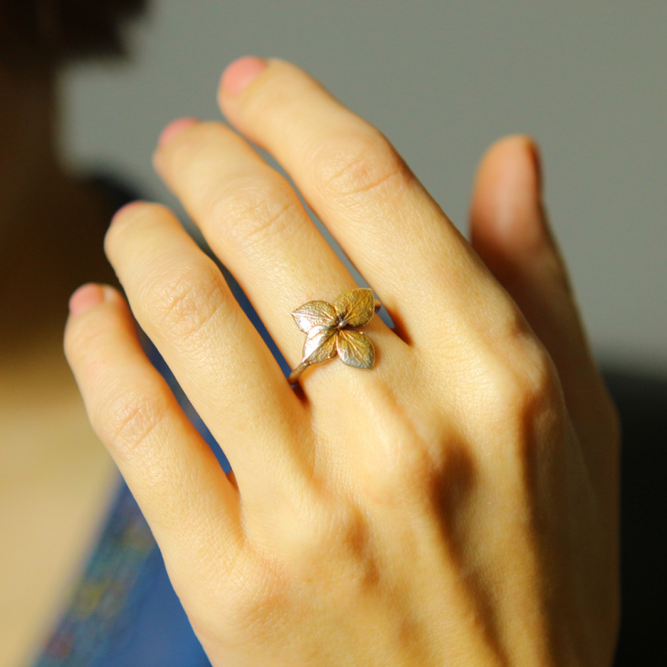 Ring in silver, Hydrangea , фото 1