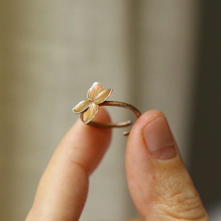 Ring in silver, Hydrangea , фото 2
