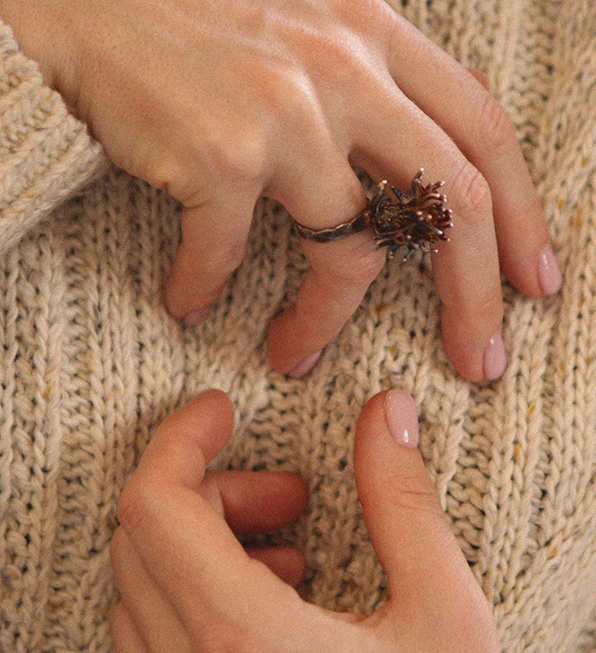 Кольцо в серебре Fleur de Magique, Василек, фото 2