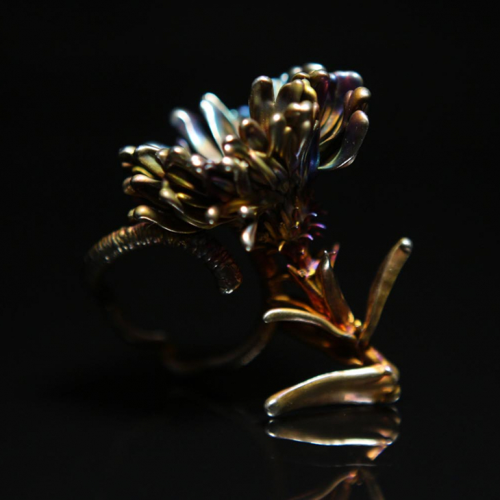 Кольцо в серебре Fleur de Magique, Хризантема, фото 4