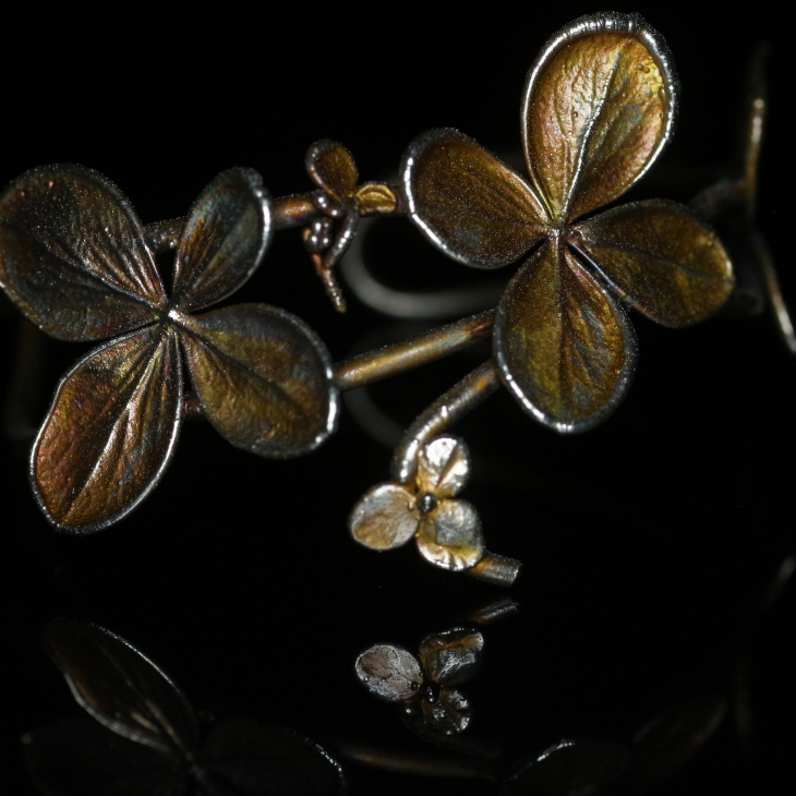 Hydrangea floral bracelet in colored silver, фото 9