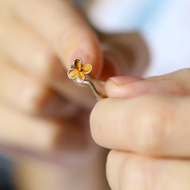 Ring in silver, Hydrangea , фото 3