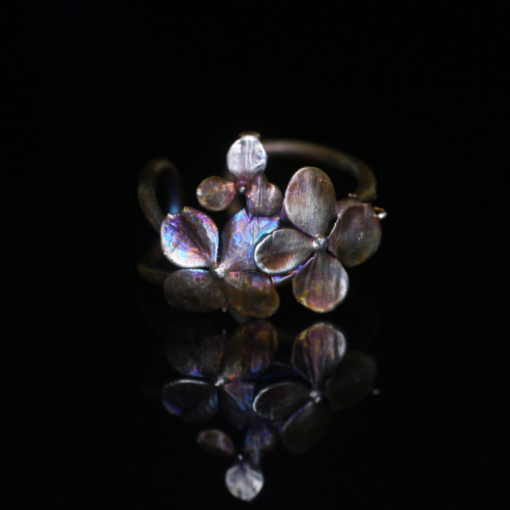 Cuff in silver, Hydrangea , фото 4