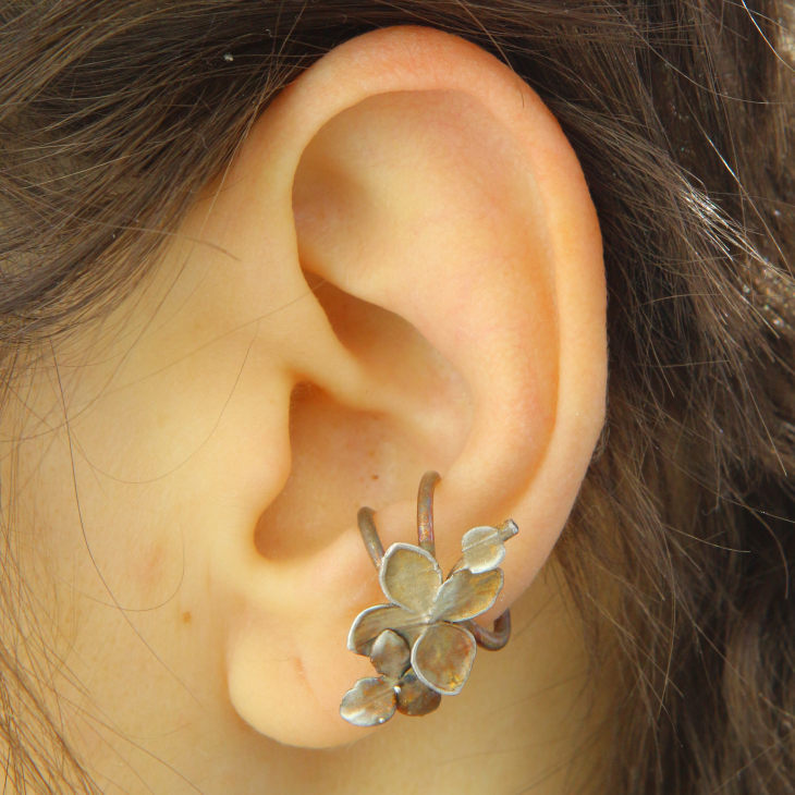 Cuff in silver, Hydrangea , фото 1