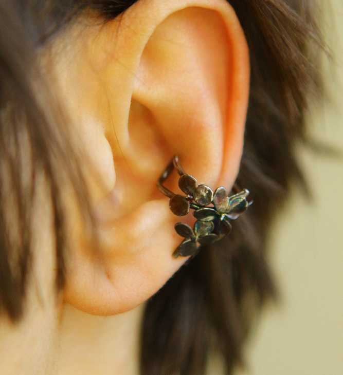 Cuff in silver, Hydrangea, фото 3