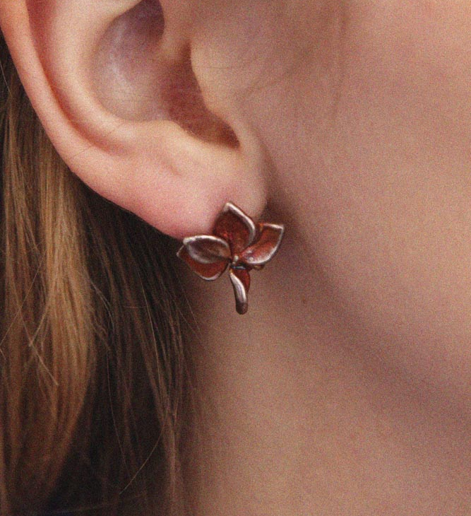 Серьги гвоздики в серебре Fleur de Magique, Гортензия, фото 2