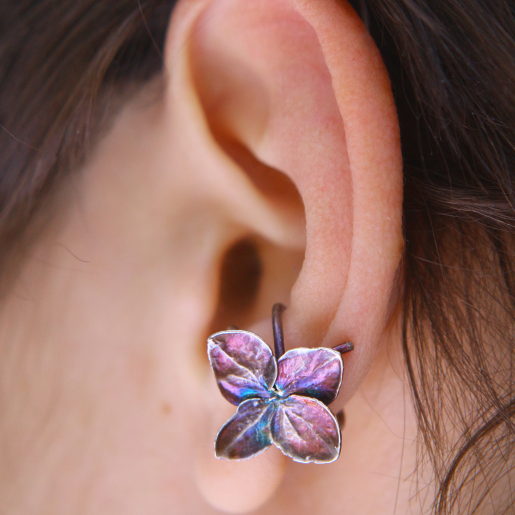 Cuff in silver, Hydrangea , фото 1