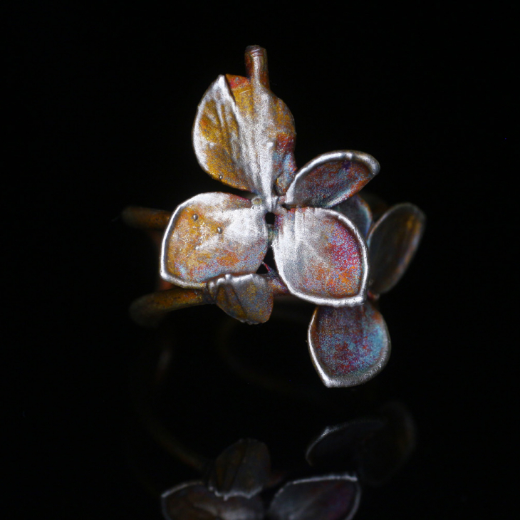 Cuff in silver, Hydrangea , фото 4