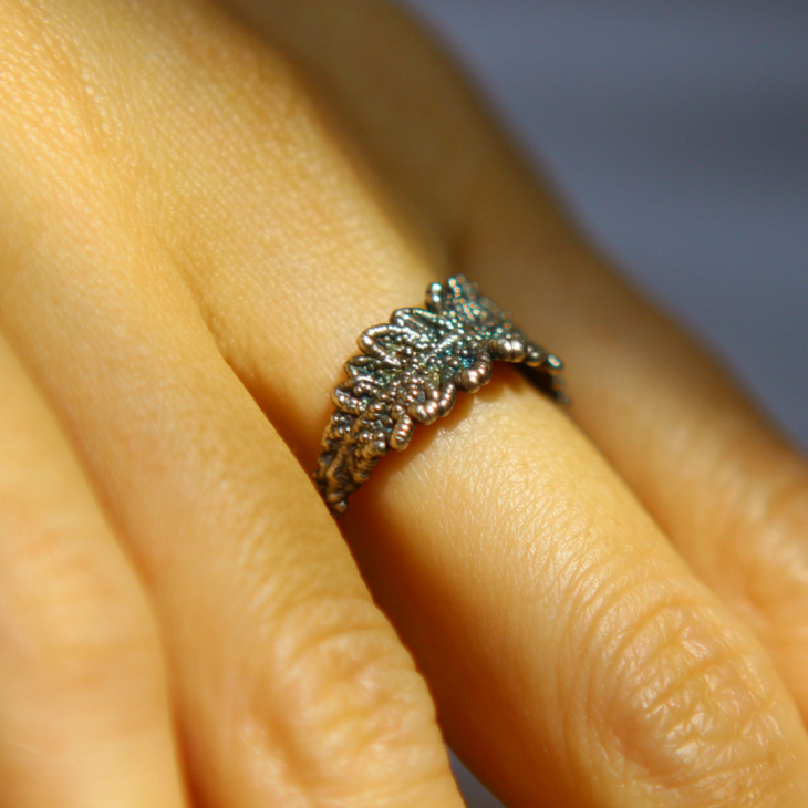 Fern leaf ring in silver , фото 2