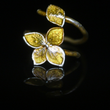 Rings in silver, Hydrangea 