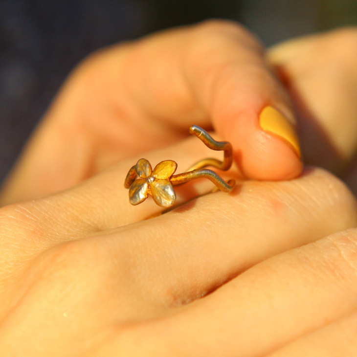 Rings in silver, Hydrangea , фото 3