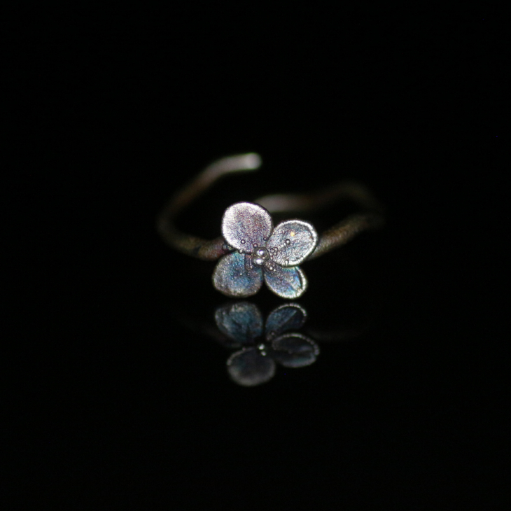 Ring in silver, Hydrangea , фото 4