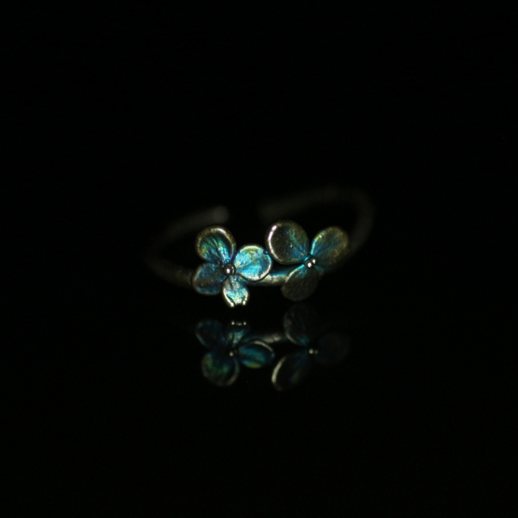 Ring in silver, Hydrangea , фото 4