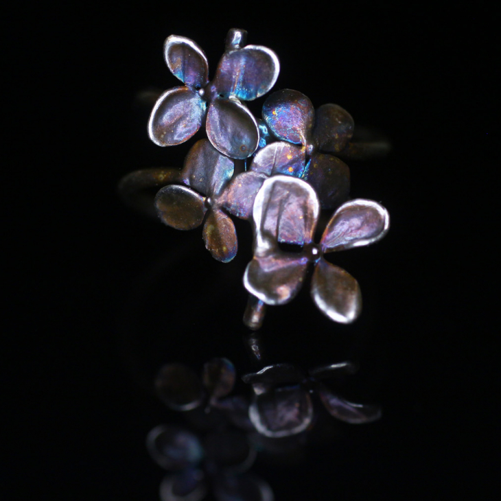 Cuff in silver, Hydrangea , фото 3