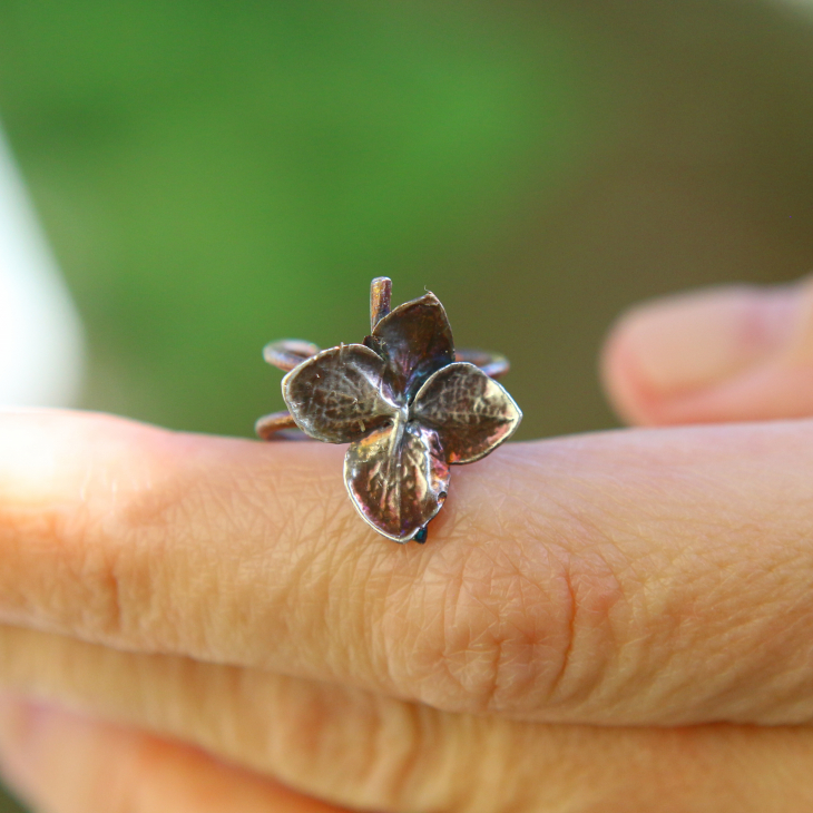 Cuff in silver, Hydrangea , фото 2