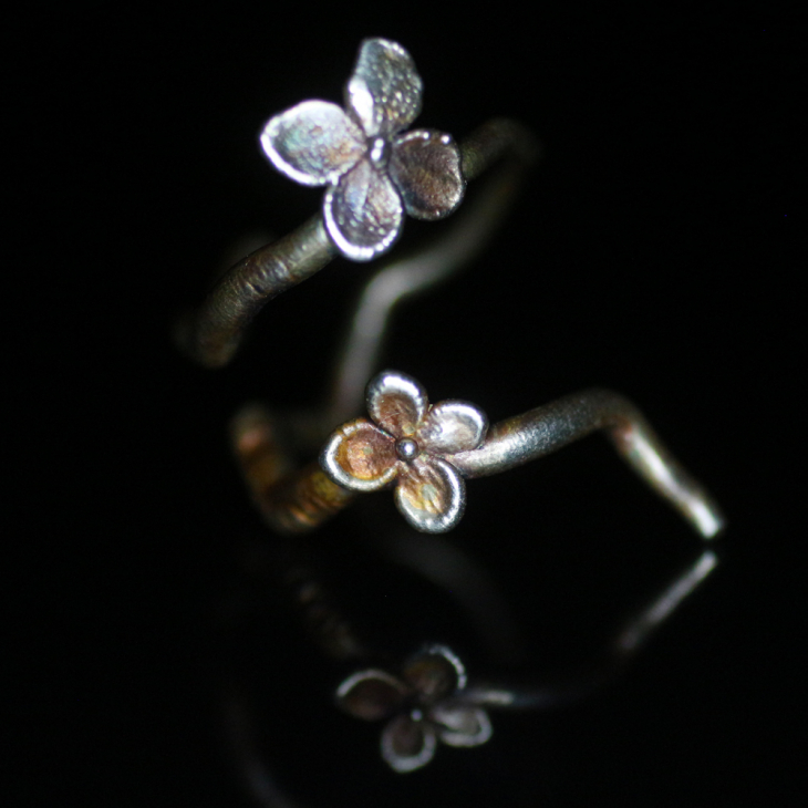 Ring in silver, Hydrangea , фото 4