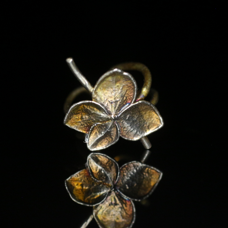 Cuff in silver, Hydrangea, фото 3