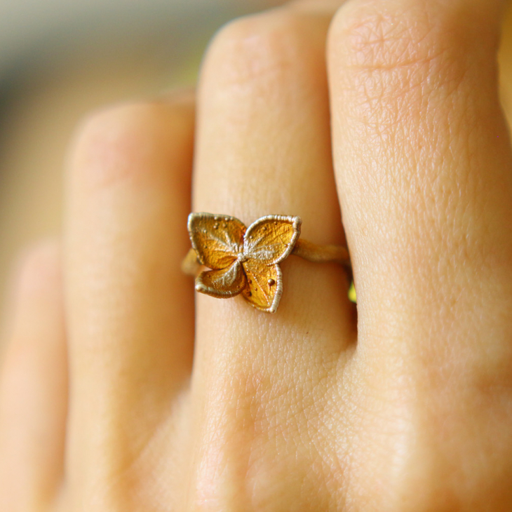 Ring in silver, Hydrangea , фото 2