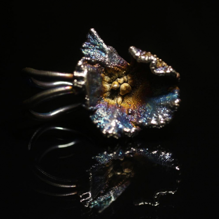 Кольцо в серебре Fleur de Magique, Фиалка, фото 1