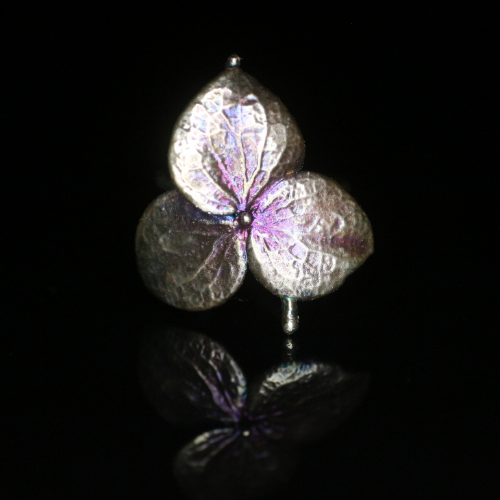 Cuff in silver, Hydrangea, фото 3
