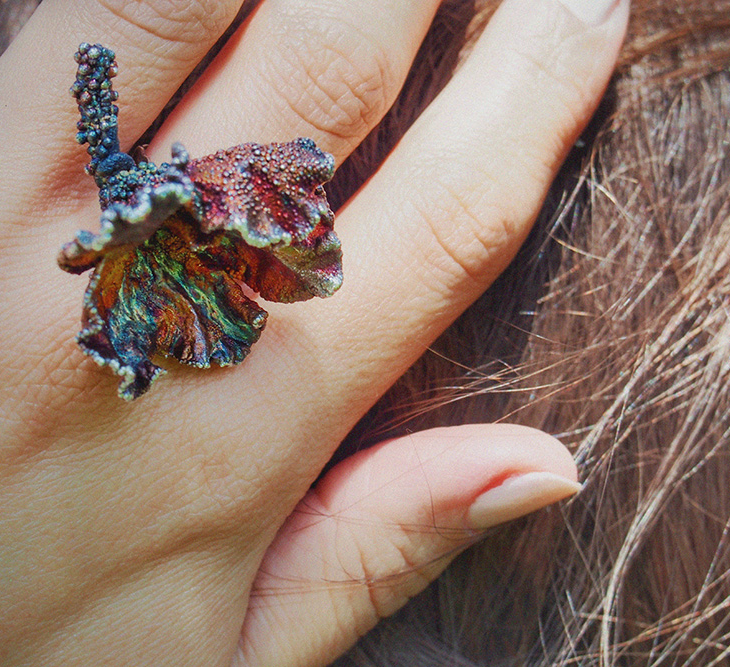 Кольцо в серебре Fleur de Magique, Фиалка, фото 3