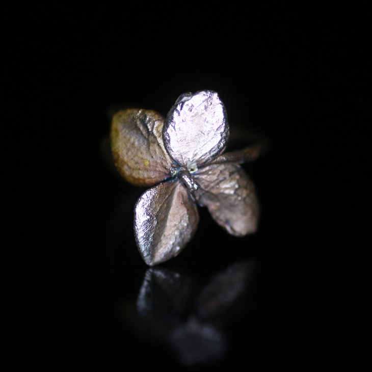 Cuff in silver, Hydrangea, фото 3