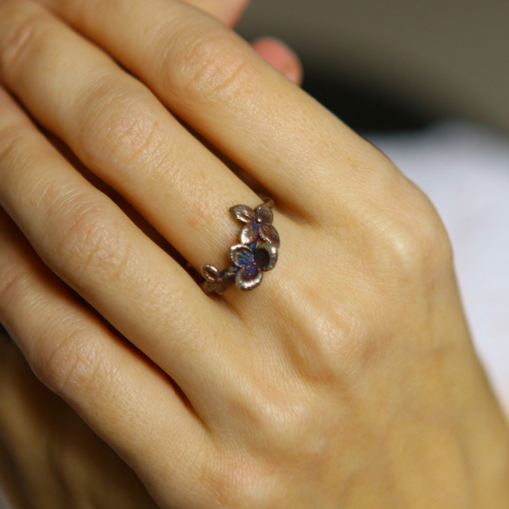 Ring in silver, Hydrangea , фото 4