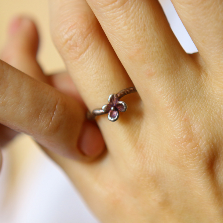 Ring in silver, Hydrangea , фото 2