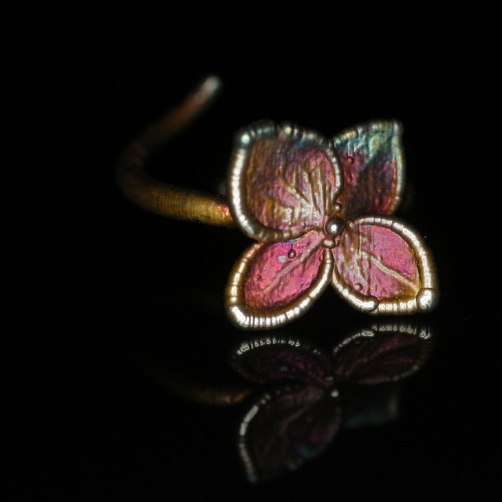 Ring in silver, Hydrangea , фото 3