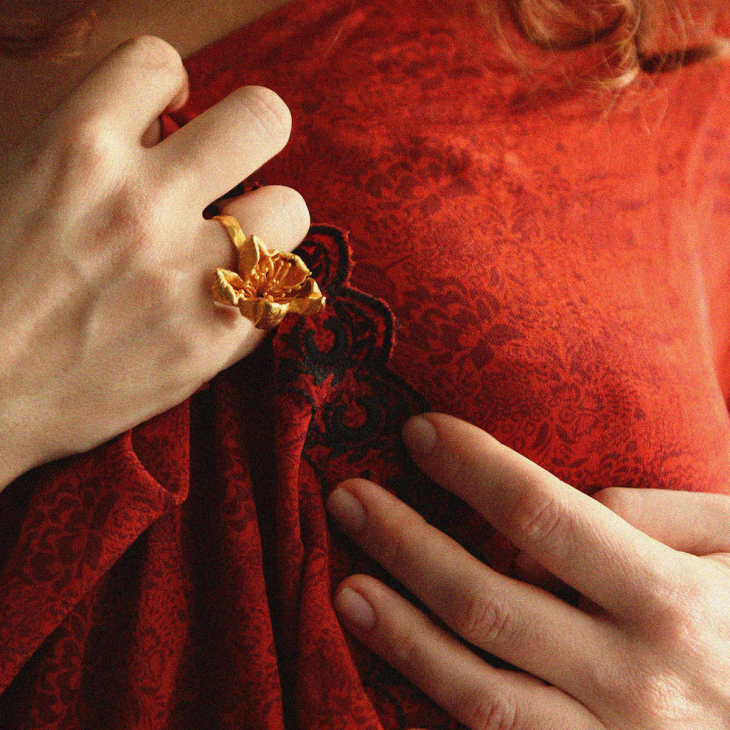 Кольцо в золоте Fleur de Magique, Айва, фото 2