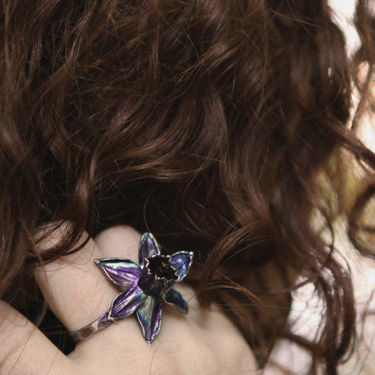 Кольцо в серебре Fleur de Magique, Нарцисс, фото 4