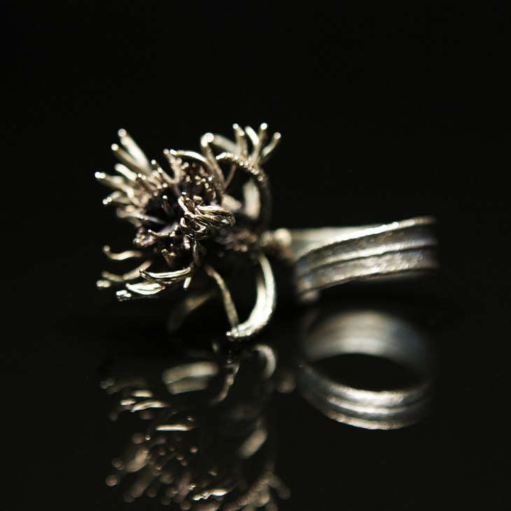 Кольцо в серебре Fleur de Magique, Василек, фото 2